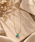 Collar Turquesa Aura Dorada